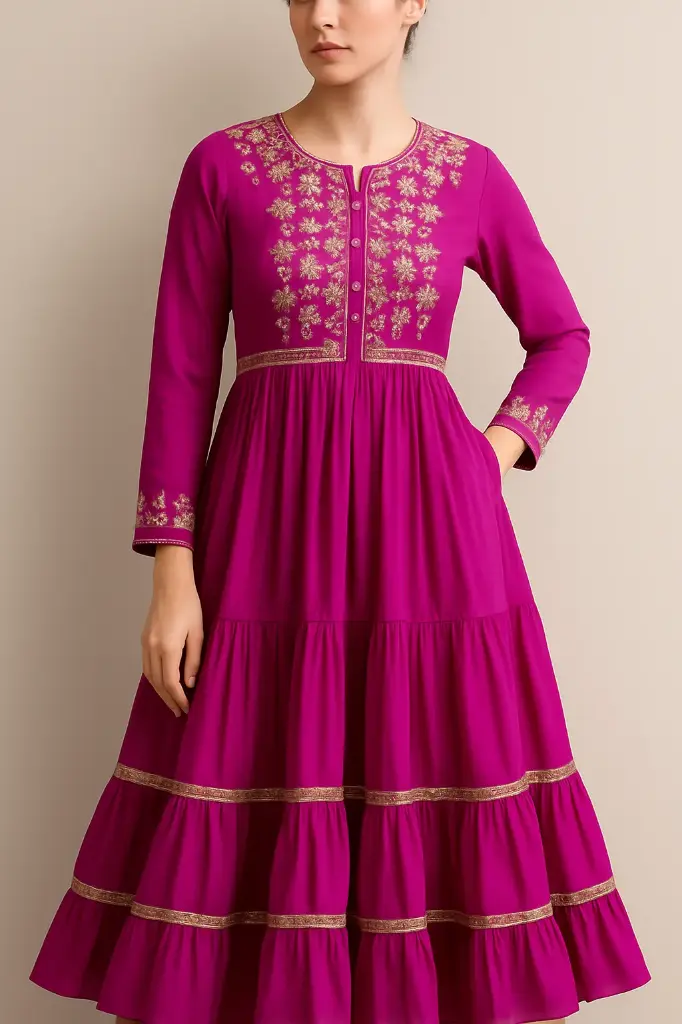 PINK FULL COTTON KURTI