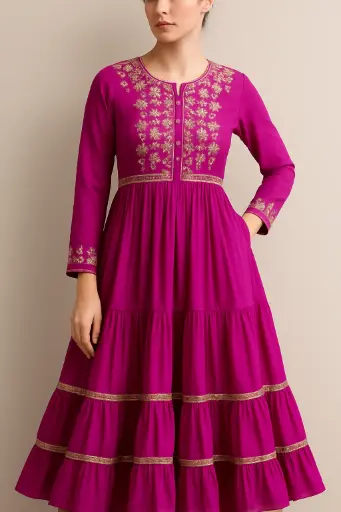 PINK FULL COTTON KURTI